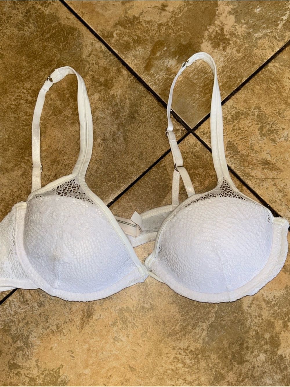 Ongossamer White Lace Push-Up Bra
